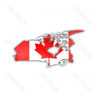 map and flag of canada