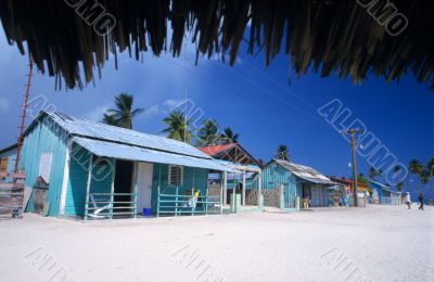 Colored houses - Saona island village - Dominican republic