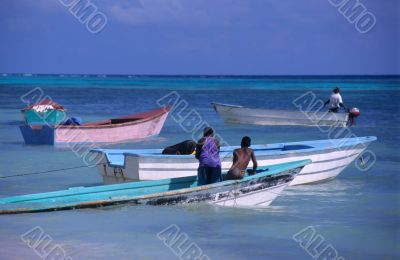 Colored Boats -Saona island - Dominican republic