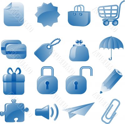 Blue icons set