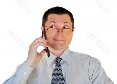  man in glasses with a cell phone