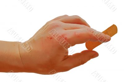 abrasional male hand