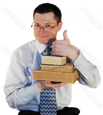  man with a ancient book