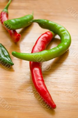 Green and red peppers Green and red peppers