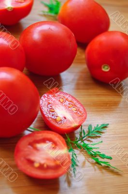 Sliced tomatoes and lettuce