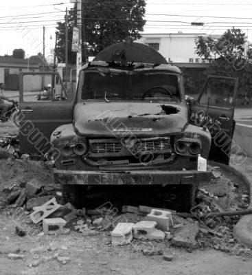 Old truck in Higuey street - Dominican republic