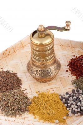 Spice mill made of brass