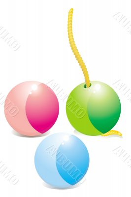 the vector image of the multicoloured balls