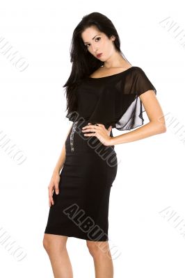 brunette in black brunette in black