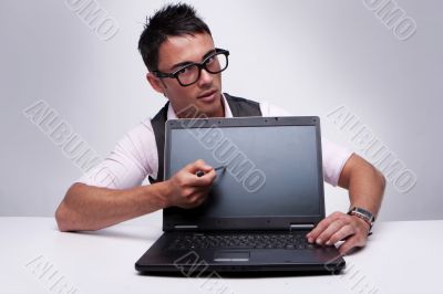 business man with laptop