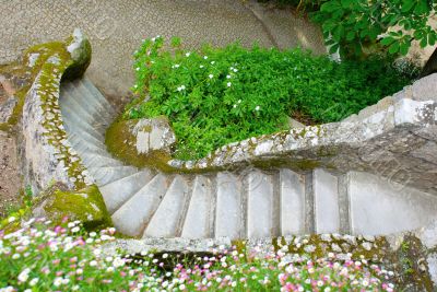 Garden stone stairs