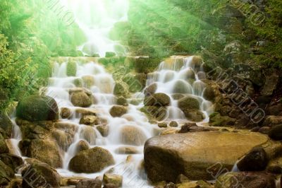 Waterfall in a forest Waterfall in a forest