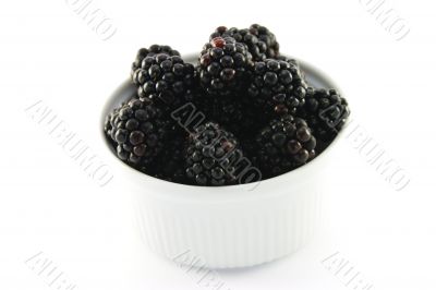 Blackberries in a Small Round Dish