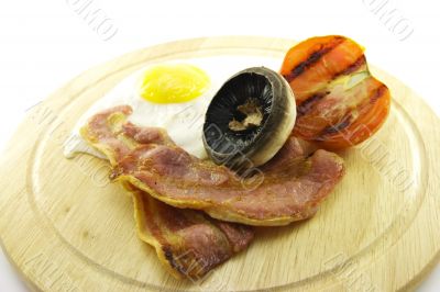 Breakfast on a Wooden Plate