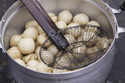 Thai pisces dumplings in the pot