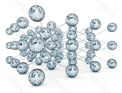 crystalline molecular grate made of disco balls