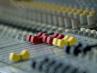 Professional audio mixing console. TV Studio.