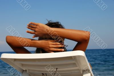 Girl on seashore