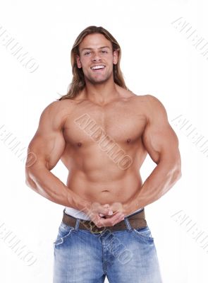 Athletic sexy male body builder