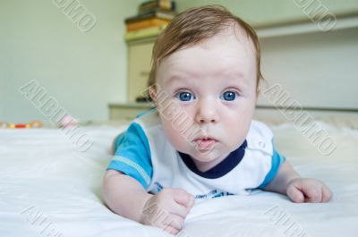 Adorable baby boy lying Adorable baby boy lying