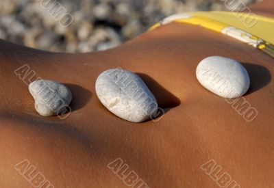 Rocks  on stomach