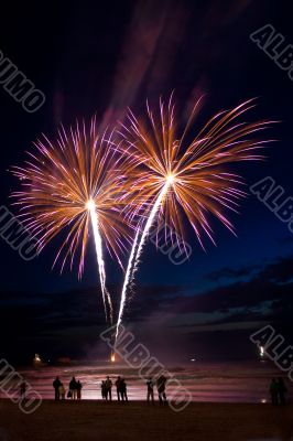 Fireworks on the beach