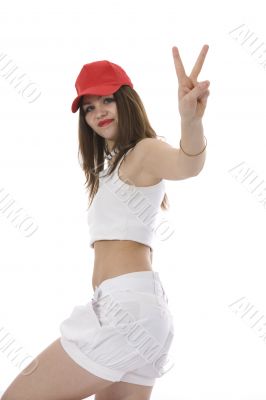 emotional girl in red cap