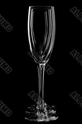 Empty bocal on black closeup Empty bocal on black closeup