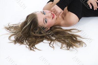 Beautiful girl in black dress