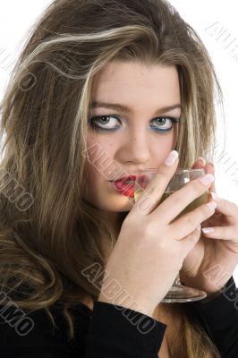 Beautiful girl with beaker