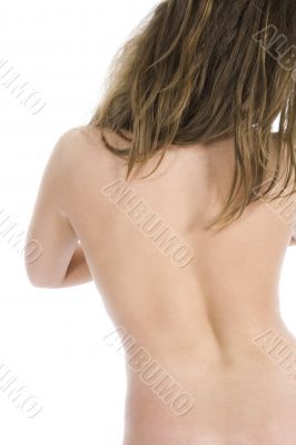 Nude girl on  white background