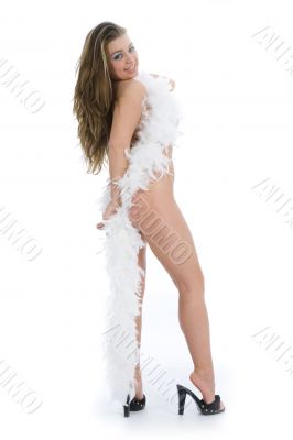 Nude girl with  cape