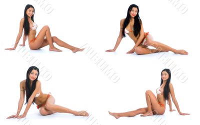 portrait of the brunette with blue eye o