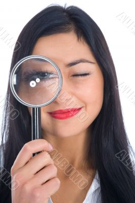 Business woman advertises selling the cars