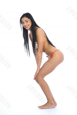 portrait of the brunette with blue eye o