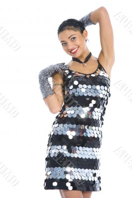 portrait of the brunette with blue eye