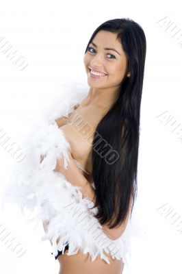 portrait of the brunette with blue eye