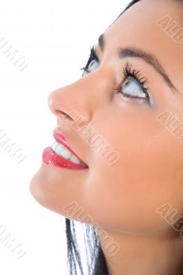 portrait of the brunette with blue eye