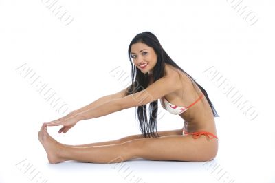 portrait of the brunette with blue eye o