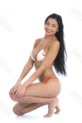 portrait of the brunette with blue eye o