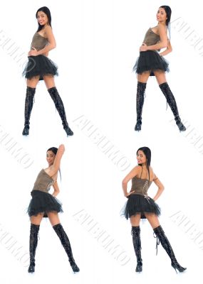 portrait of the brunette on  isolated background