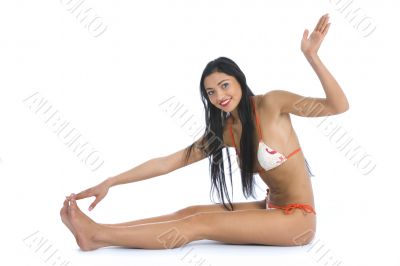 portrait of the brunette with blue eye o