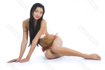 portrait of the brunette with blue eye o