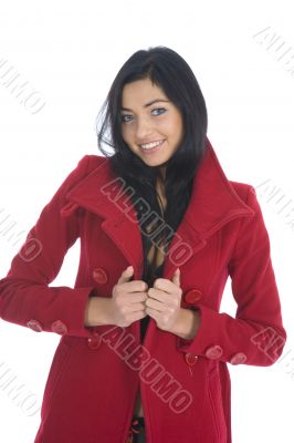 portrait of the brunette with blue eye