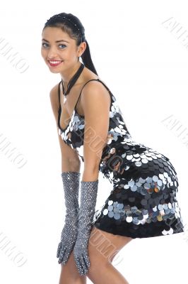 portrait of the brunette with blue eye