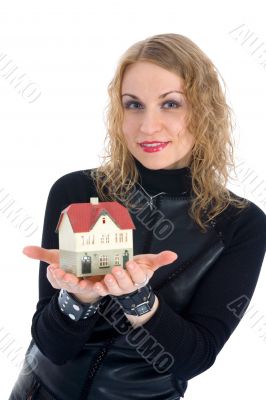 Business woman advertises real estate