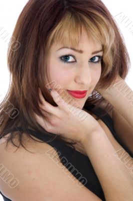 portrait of the brunette with blue eye