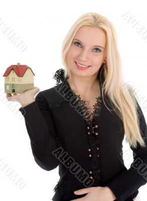 Business woman advertises real estate