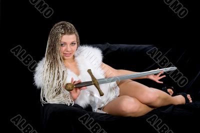 Sexy girl with sword