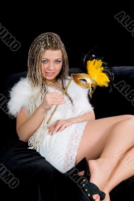 Portrait  girl with mask